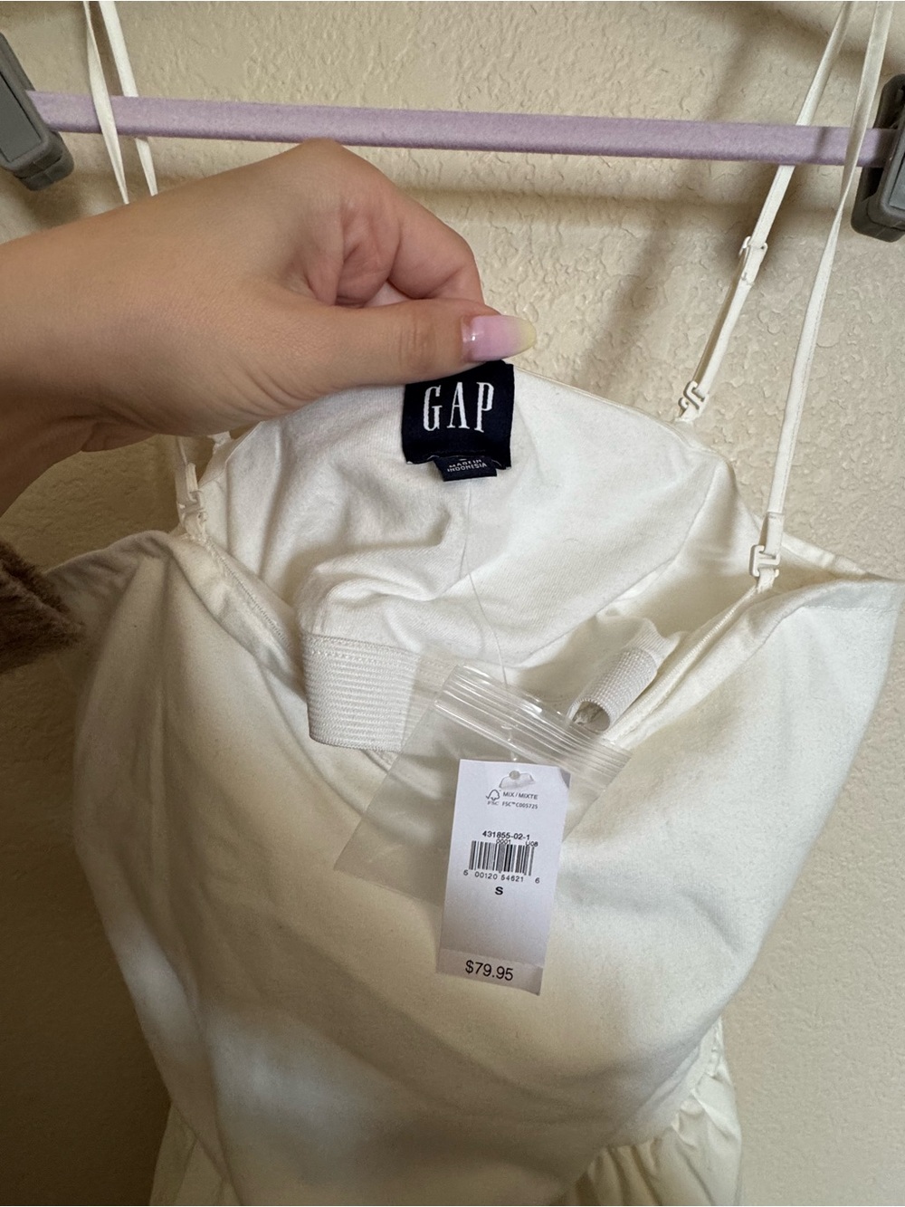 Gap Mixed Media Midi Dress Sz Small White NEW strapless poplin summer cotton - Picture 4 of 8